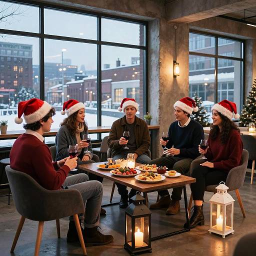 Christmas Gathering in Urban Loft