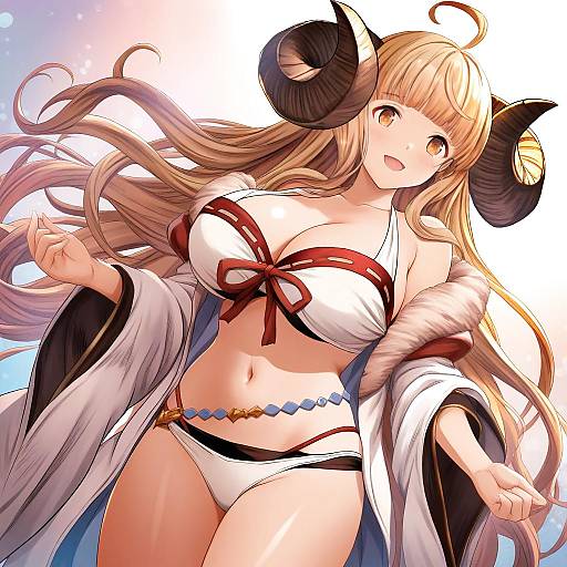 Illustration of Anila (summer) (granblue fantasy), granblue fantasy in the style of Denhijou niki