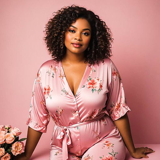 Flirtatious Plus-Size Model in Lingerie Flirtatious Plus-Size Model in Lingerie