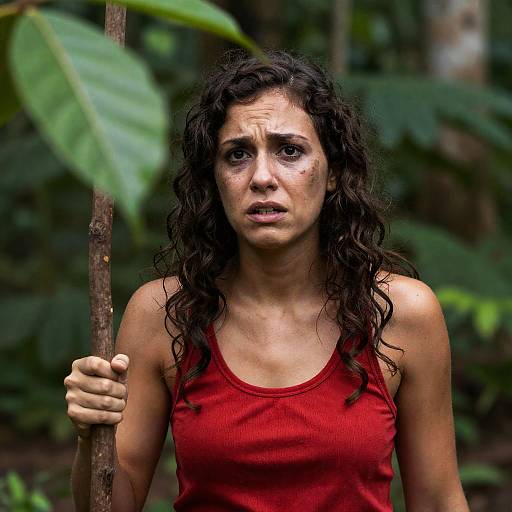 Distressed Woman in Jungle Setting