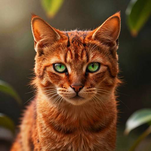 Vivid Orange Cat with Green Eyes