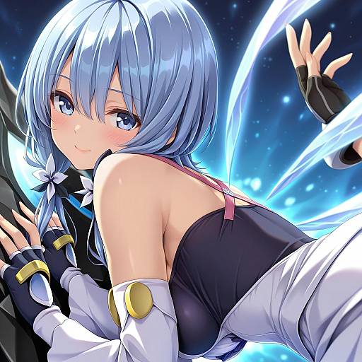 Illustration of Aqua (kingdom hearts), kingdom hearts in the style of Koku