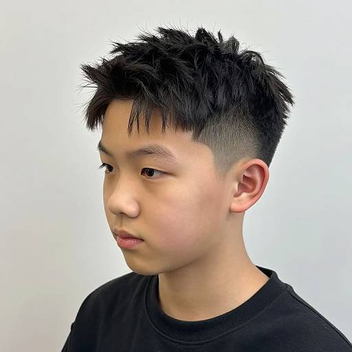 Confident Boy with Stylish Haircut