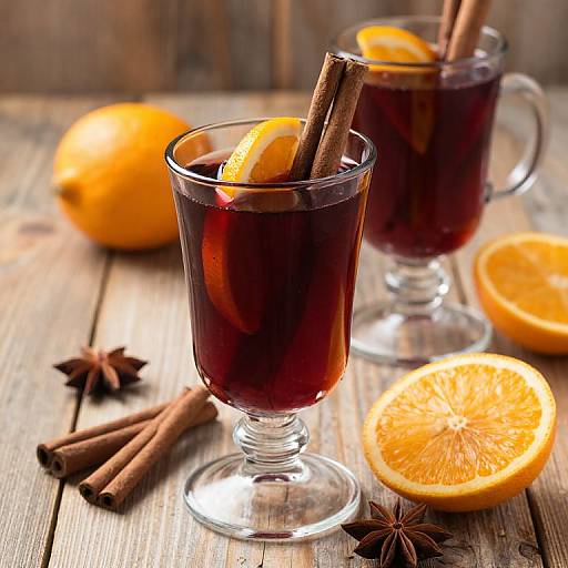 Cozy Mulled Wine on Wood