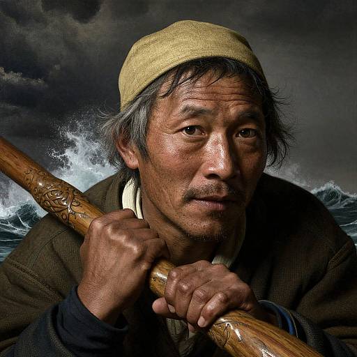 Weathered Fisherman in Dramatic Chiaroscuro