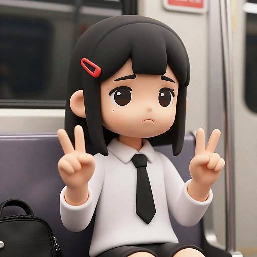 Isometric Cute Girl in Subway