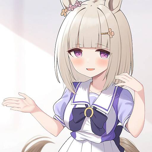 Illustration of Happy meek (umamusume), umamusume in the style of Binsen