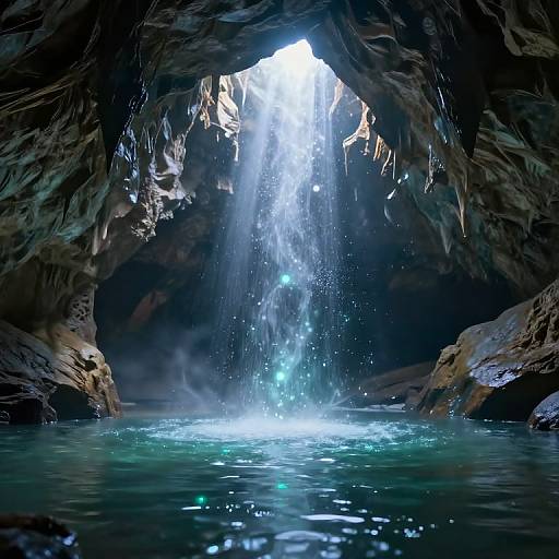 Ethereal Cavern with Luminescent Particles