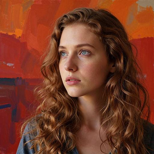 Double Exposure Portrait of Contemplative Woman