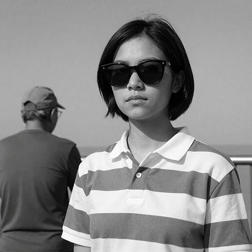 Striking Black-and-White Portrait of Two