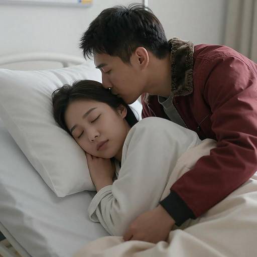 Tender Hospital Bedside Forehead Kiss