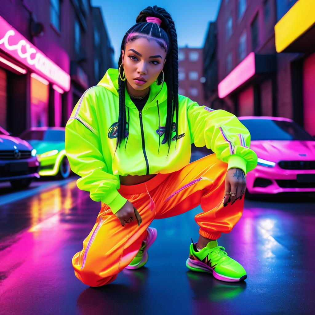 Vibrant Hip-Hop Dancer Portrait on the Streets