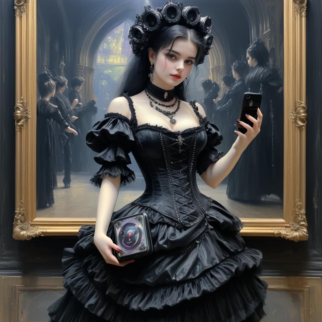 Gothic Girl Dancing in High Detail