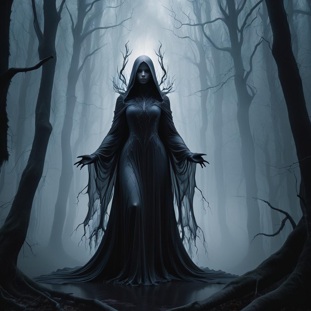 Eerie Wraith in a Dark Forest