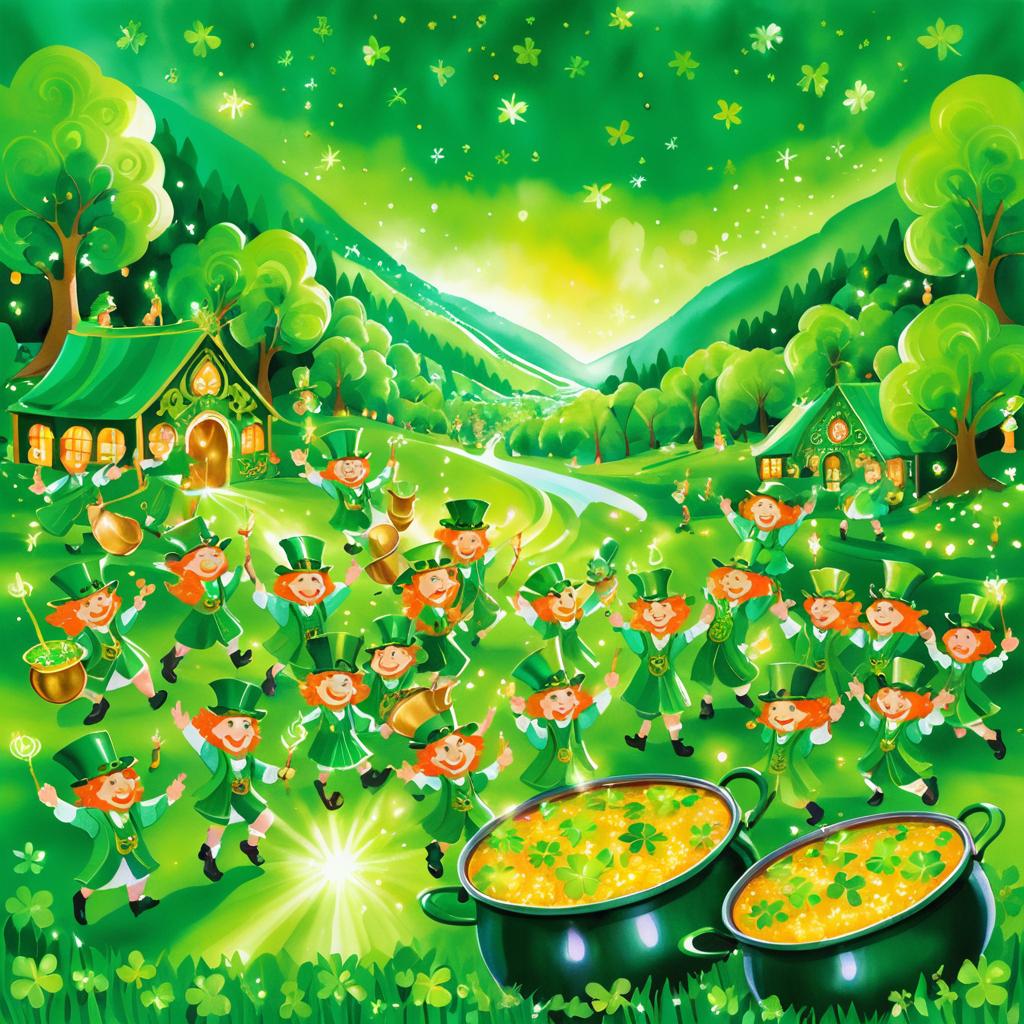 Whimsical Leprechauns' Green Festival Celebration