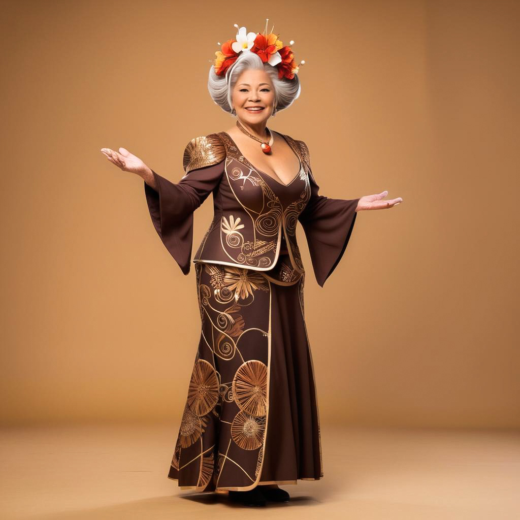 Elegant Elderly Woman in Moomba Festival Costume