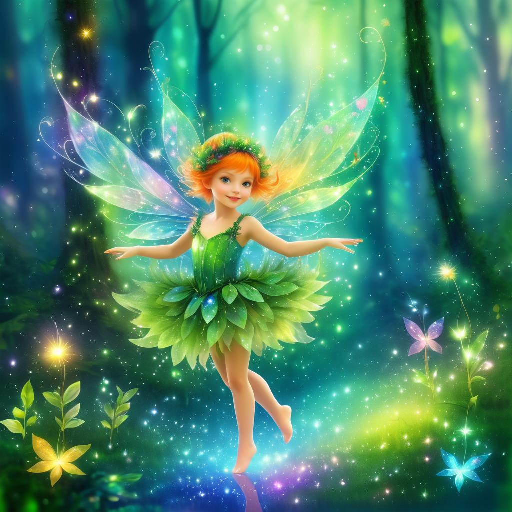 Whimsical Sprite in Enchanted Woodland