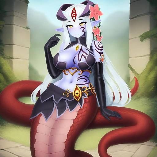 Illustration of Alipheese fateburn xvi, mon-musu quest! in the style of Barbariank