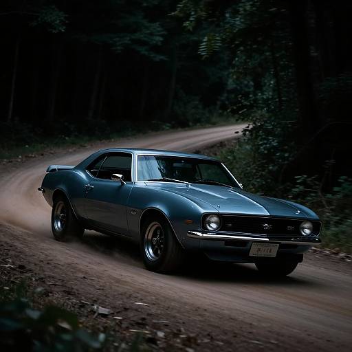 Macro Shot Classic Muscle Car Night