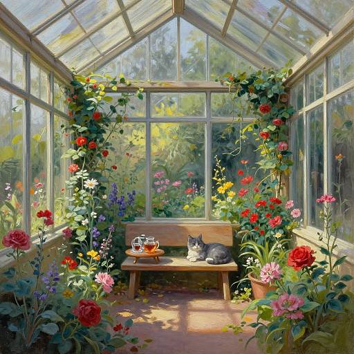 Lush Secret Garden Oil Painting