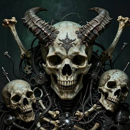Biomechanical Deathcore Skull Art