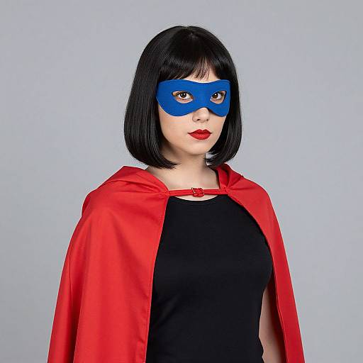 Woman Superhero in Red Cape