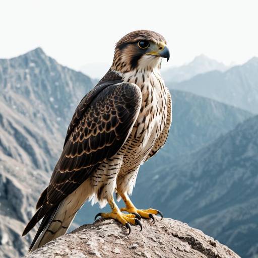 Majestic Falcon Portrait on Mountain