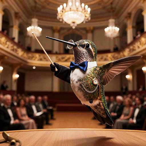 Hummingbird Conductor in Ornate Concert Hall