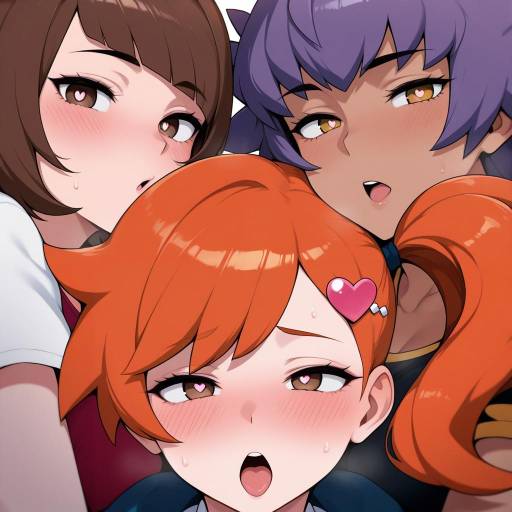 Colorful Pokemon Girls with Hearts