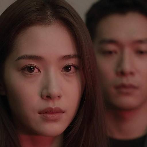 Intense Close-Up Portrait in Red Light