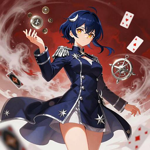 Celestial Anime Officer with Lunar Magic