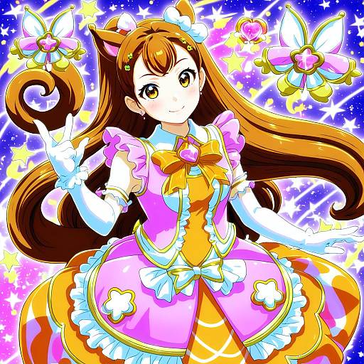 Illustration of Arisugawa himari, kirakira precure a la mode in the style of Irua