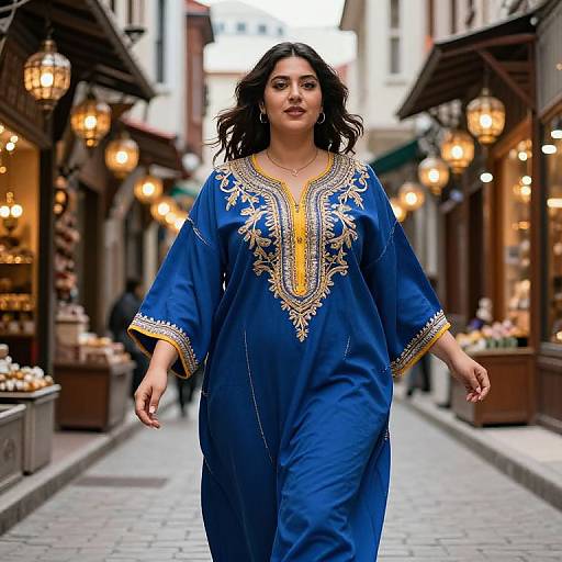 Curvy Woman in Embroidered Kaftan