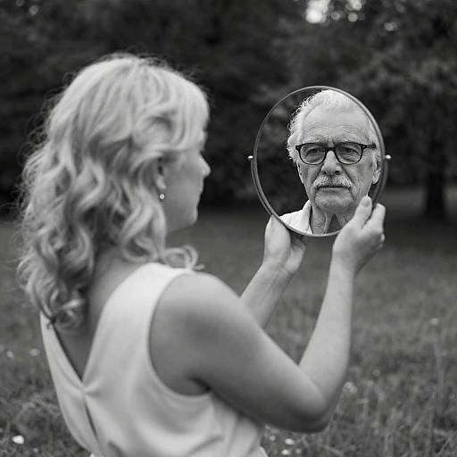 Reflective Portrait: Woman and Elderly Man