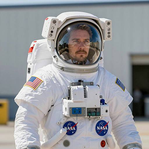 Realistic Male Astronaut in Space Suit
