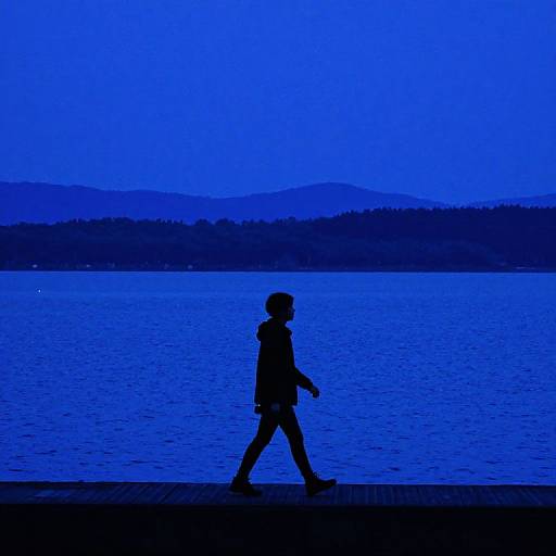 8-Bit Portrait of Walking on Lake