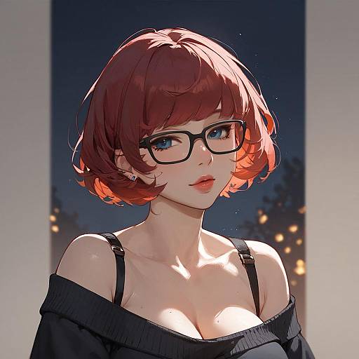 Anime Girl Velma Night Portrait