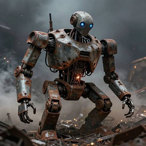 Dystopian Rusted Robot Wasteland
