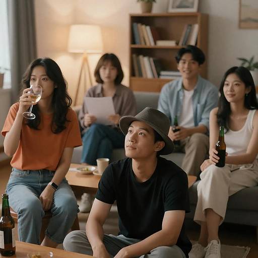 Social Gathering in a Cozy Living Room