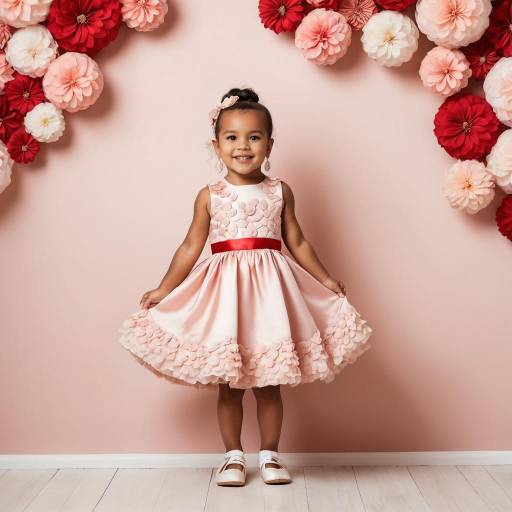 Smiling little girl in pink dress
