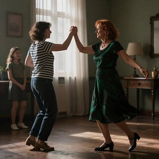 Women Dancing in Dimly Lit Room