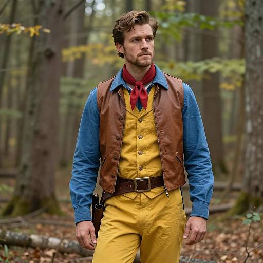 Handsome Man in Woody Costume Portrait