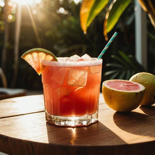 Tropical Guava Ginger Fizz Cocktail Scene