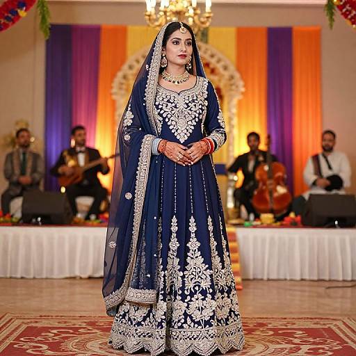 Indigo Punjabi Dress at Wedding