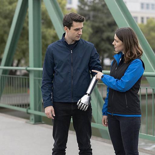 Couple on Green Iron Bridge Portrait