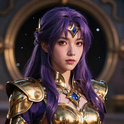 Photo-Realistic Girl in Golden Armor