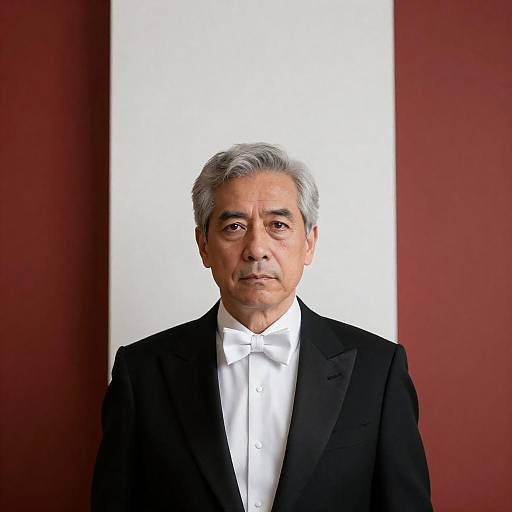 Serious Middle-aged Man in Tuxedo