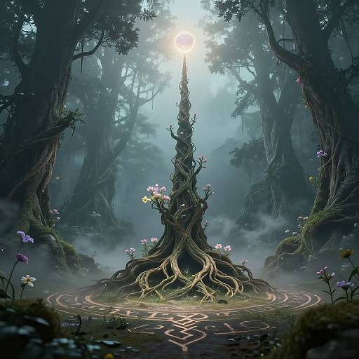 Mystical Fantasy Spire in Sacred Grove