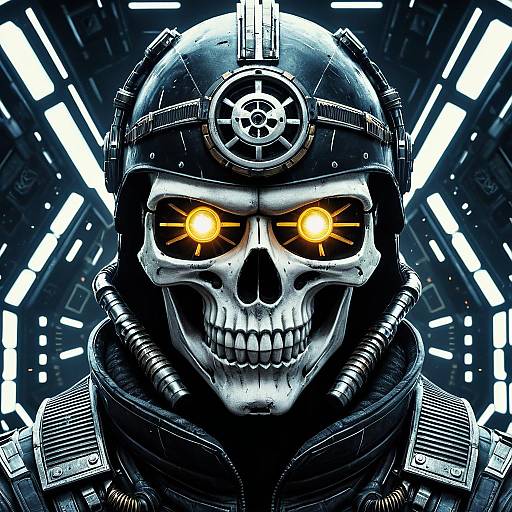 Cyberpunk Skull Helmet Portrait