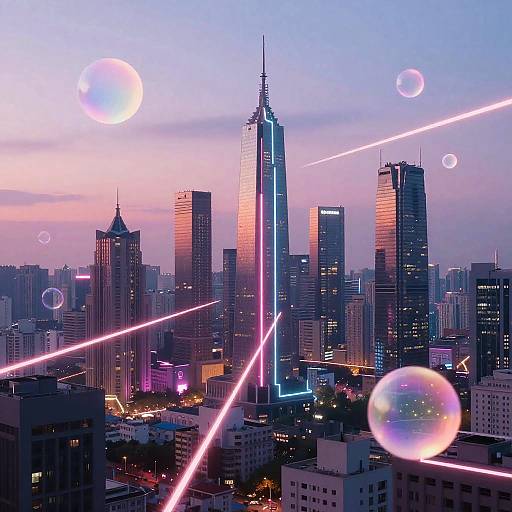 Surreal Dreamscape with Vibrant Neon